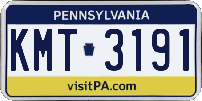 PA license plate KMT3191