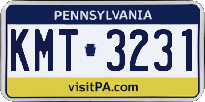 PA license plate KMT3231