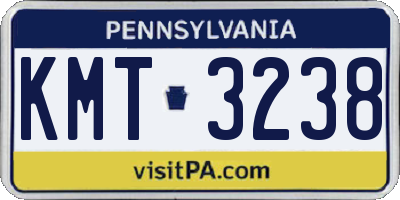 PA license plate KMT3238