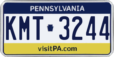 PA license plate KMT3244