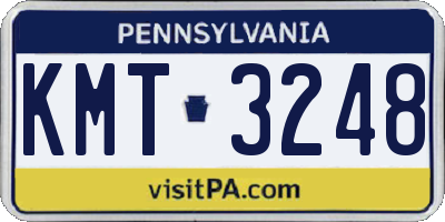 PA license plate KMT3248