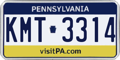 PA license plate KMT3314