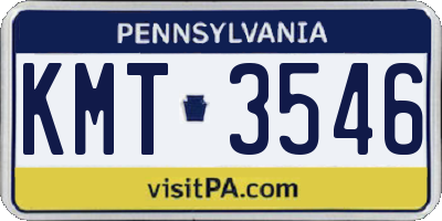 PA license plate KMT3546