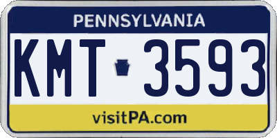 PA license plate KMT3593