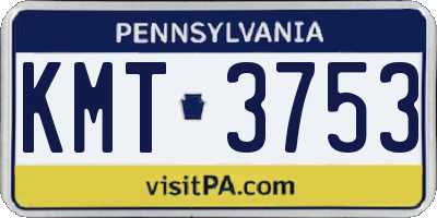 PA license plate KMT3753