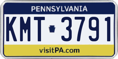 PA license plate KMT3791