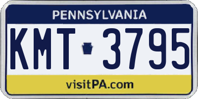 PA license plate KMT3795