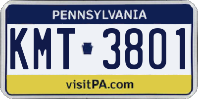 PA license plate KMT3801