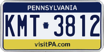 PA license plate KMT3812