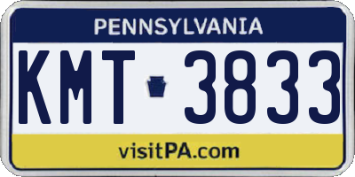 PA license plate KMT3833