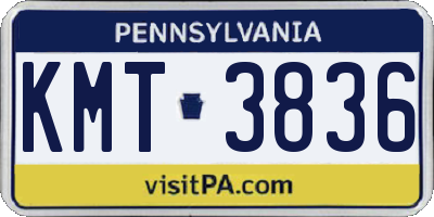 PA license plate KMT3836