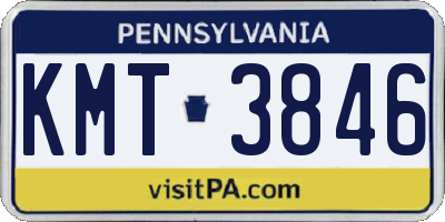 PA license plate KMT3846