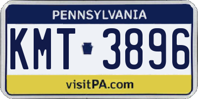 PA license plate KMT3896
