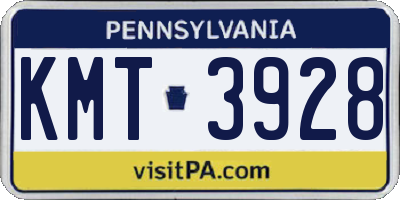 PA license plate KMT3928
