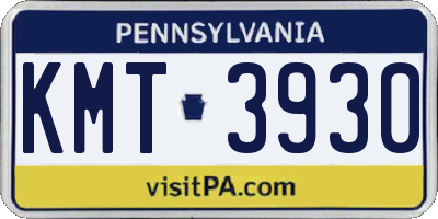 PA license plate KMT3930