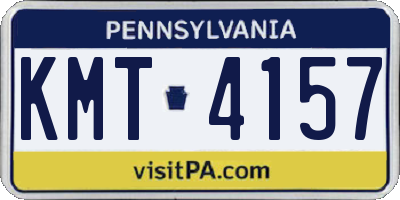 PA license plate KMT4157