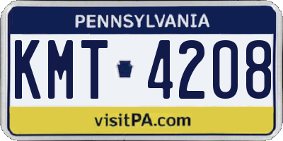 PA license plate KMT4208