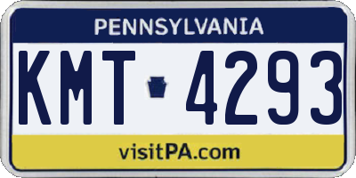 PA license plate KMT4293