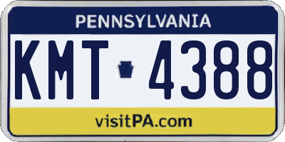 PA license plate KMT4388