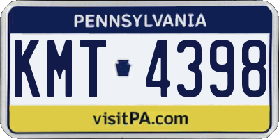 PA license plate KMT4398
