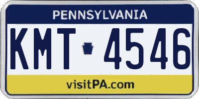 PA license plate KMT4546