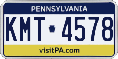 PA license plate KMT4578