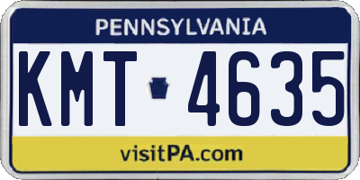 PA license plate KMT4635