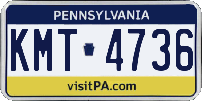 PA license plate KMT4736