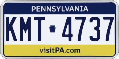 PA license plate KMT4737