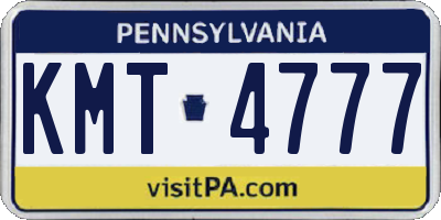 PA license plate KMT4777