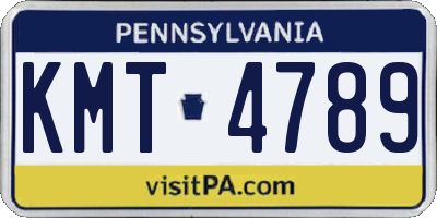 PA license plate KMT4789
