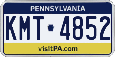 PA license plate KMT4852