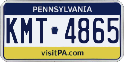 PA license plate KMT4865