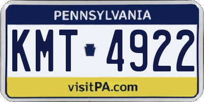 PA license plate KMT4922
