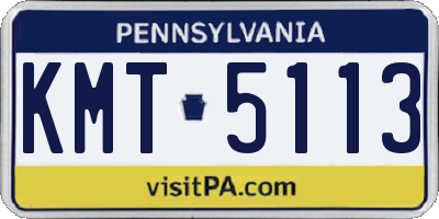 PA license plate KMT5113