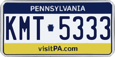 PA license plate KMT5333