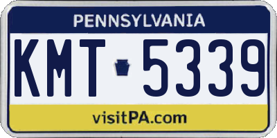 PA license plate KMT5339