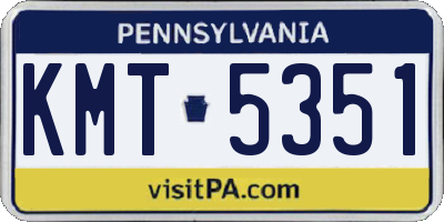 PA license plate KMT5351
