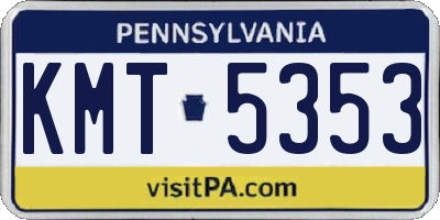 PA license plate KMT5353