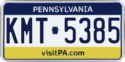 PA license plate KMT5385