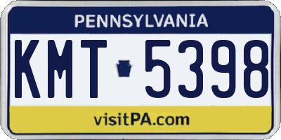 PA license plate KMT5398