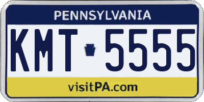 PA license plate KMT5555