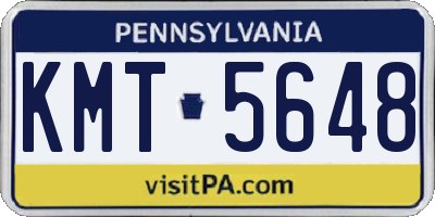 PA license plate KMT5648