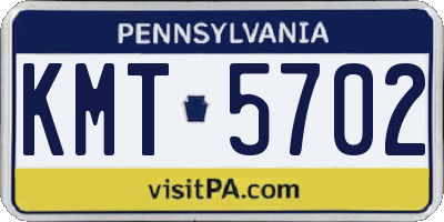 PA license plate KMT5702