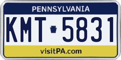 PA license plate KMT5831