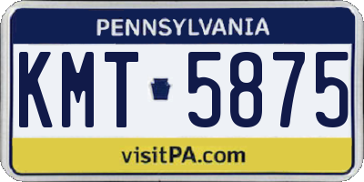 PA license plate KMT5875