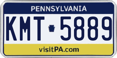 PA license plate KMT5889