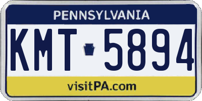 PA license plate KMT5894