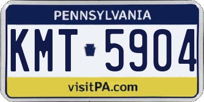PA license plate KMT5904