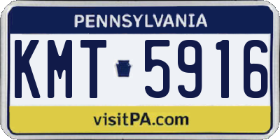 PA license plate KMT5916